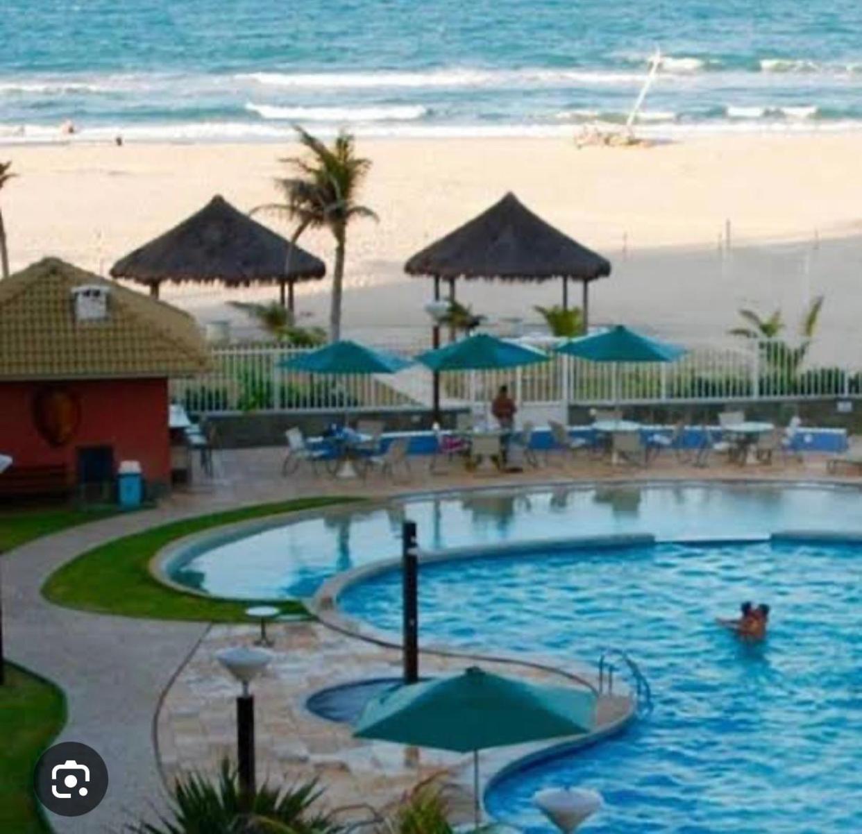 Apartamento Vista Total Do Mar Uma Cobertura A 400M Do Beach Park No Porto Das Dunas Aquiraz Condominio Terramaris Piscina Ampla Parque Infantil Sauna Estacionamento Privado Exterior foto